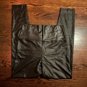 High waisted faux leather leggings